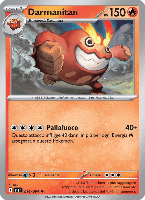Darmanitan, carta 016 di Fiamme Spettrali