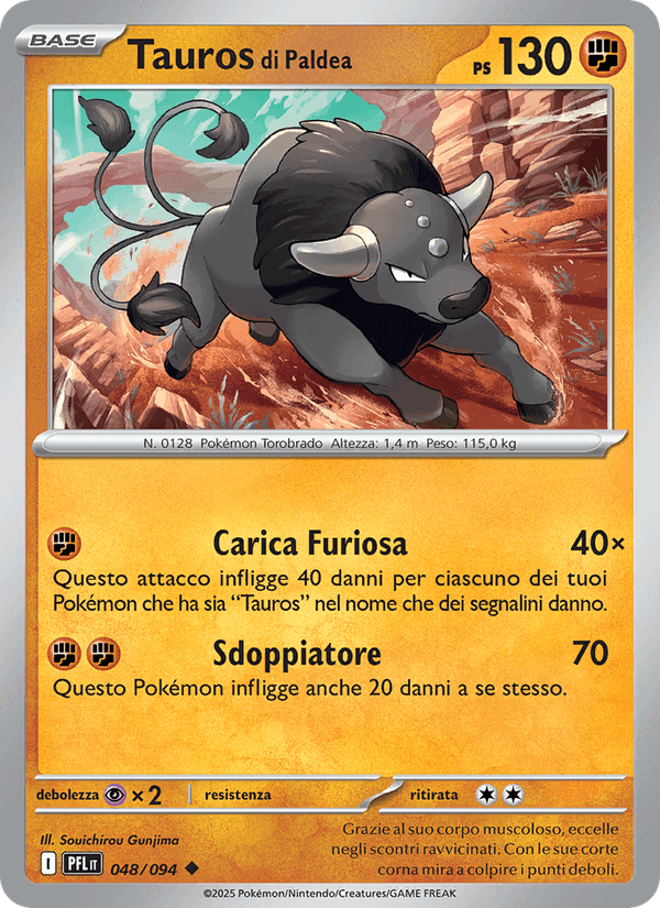 Tauros di Paldea, carta 048 di Fiamme Spettrali