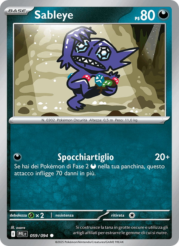 Sableye, carta 059 di Fiamme Spettrali