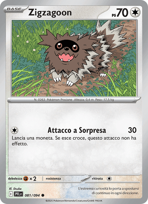 Zigzagoon, carta 081 de Fiamme Spettrali