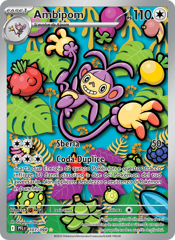 Ambipom, card 107 from Fiamme Spettrali