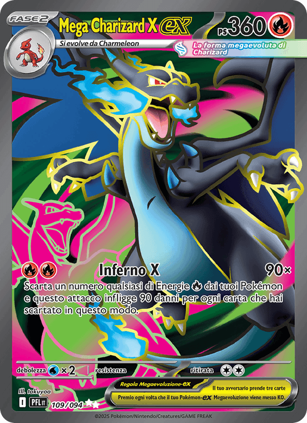 Mega Charizard X-ex, carta 109 di Fiamme Spettrali