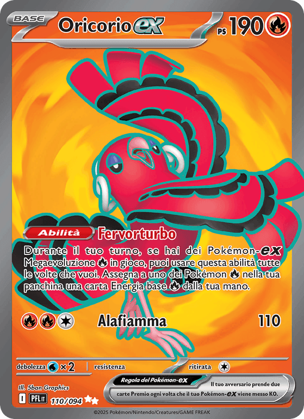 Oricorio-ex, carte 110 de Fiamme Spettrali