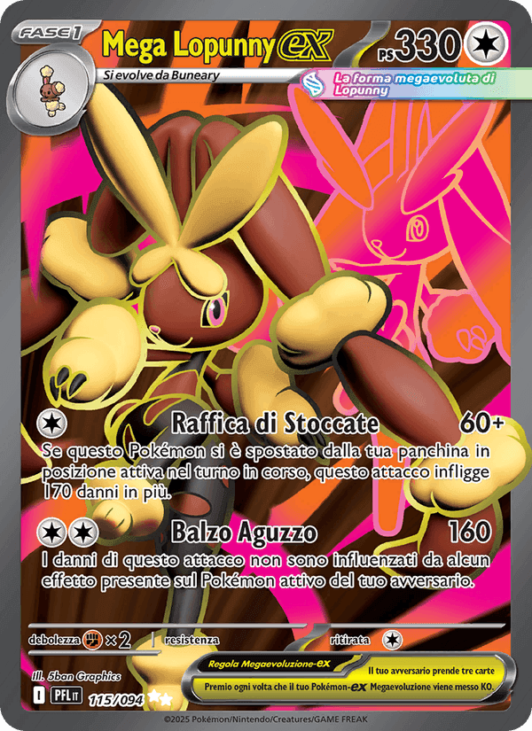 Mega Lopunny-ex, carta 115 di Fiamme Spettrali