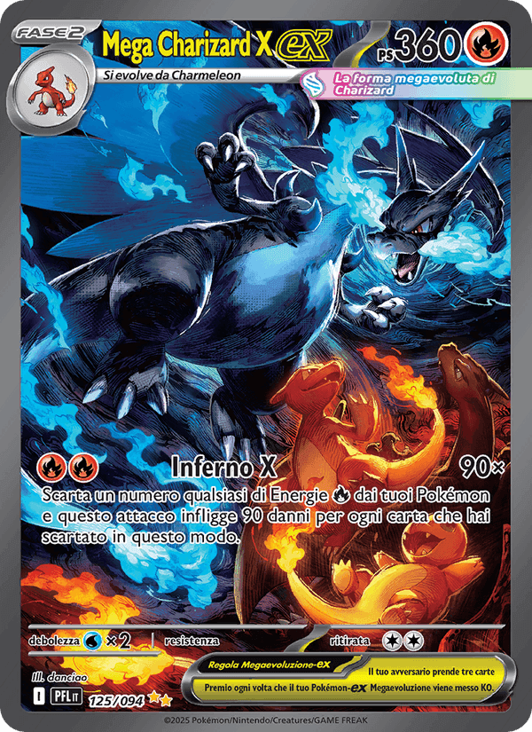 Mega Charizard X-ex, carta 125 di Fiamme Spettrali