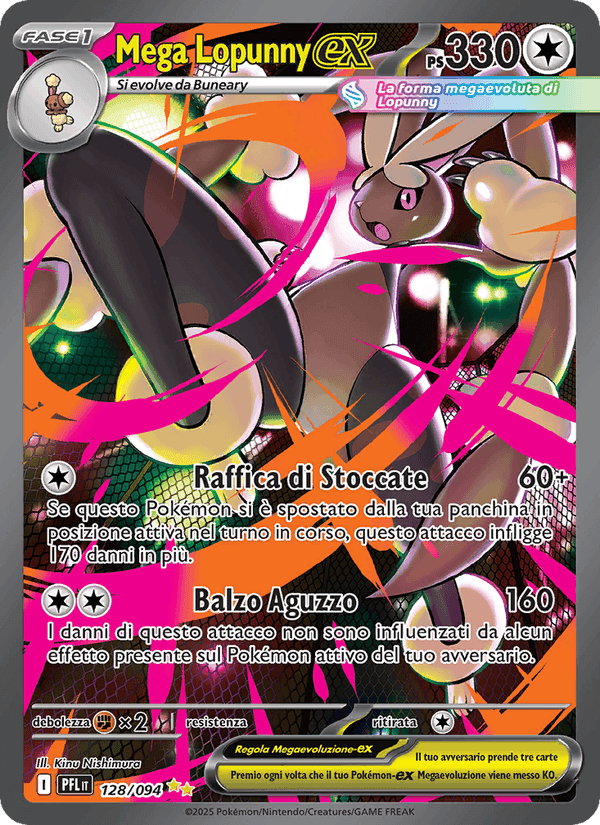 Mega Lopunny-ex, carta 128 di Fiamme Spettrali