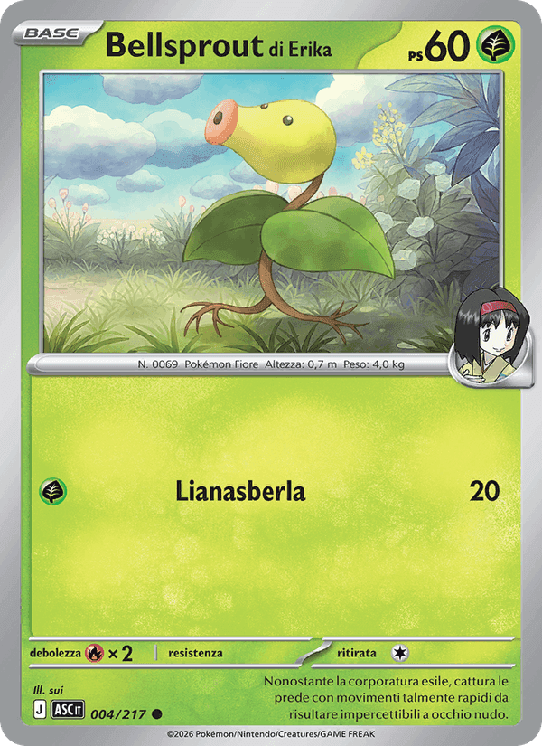 Bellsprout di Erika, carta 004 de Ascesa Eroica