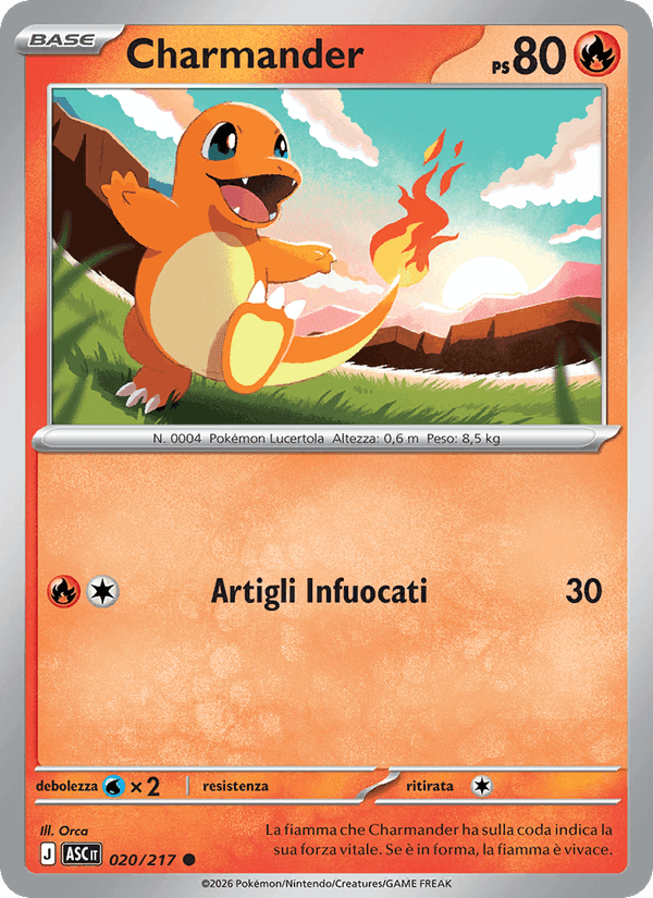 Charmander, carta 020 de Ascesa Eroica