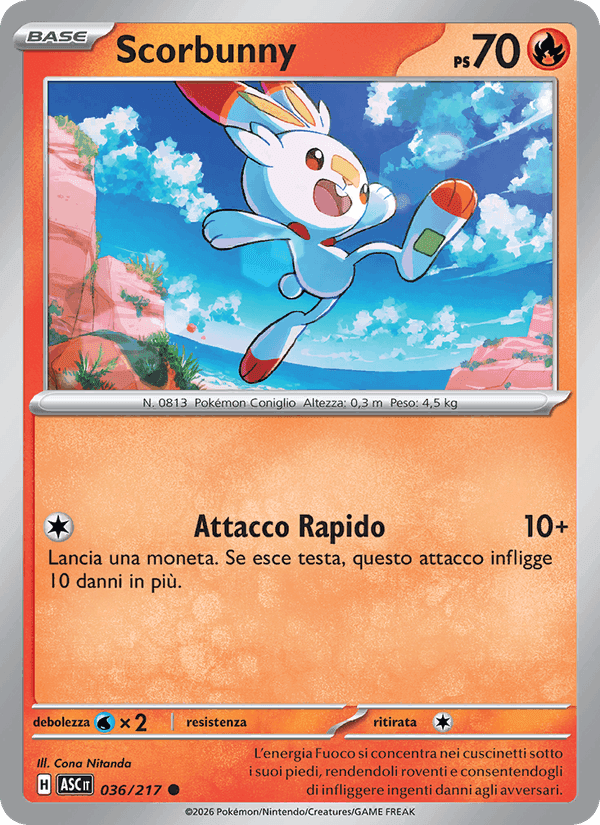 Scorbunny, carta 036 di Ascesa Eroica