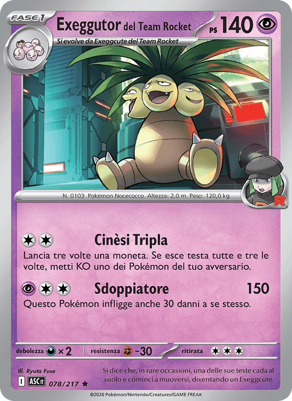 Exeggutor del Team Rocket, carta 078 di Ascesa Eroica