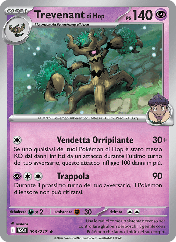 Trevenant di Hop, carte 096 de Ascesa Eroica