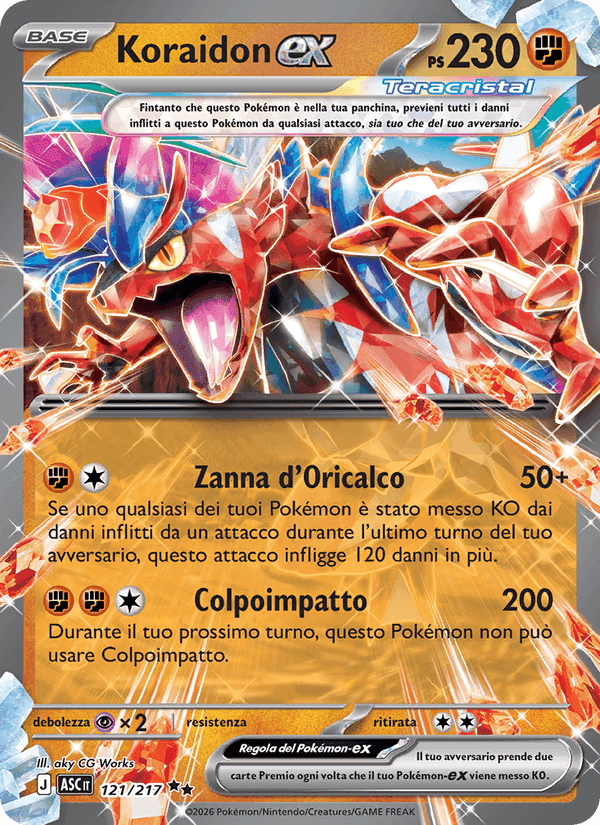 Koraidon-ex, card 121 from Ascesa Eroica