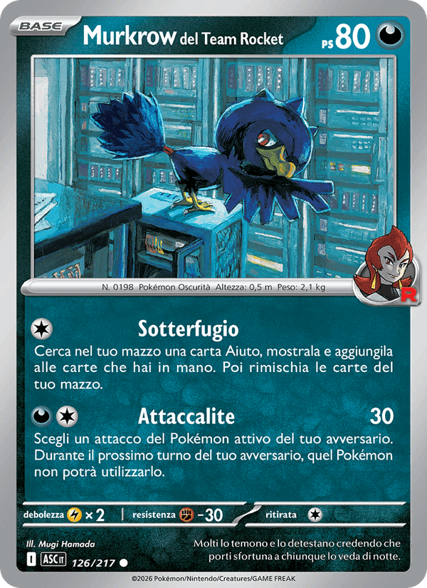 Murkrow del Team Rocket, carta 126 di Ascesa Eroica