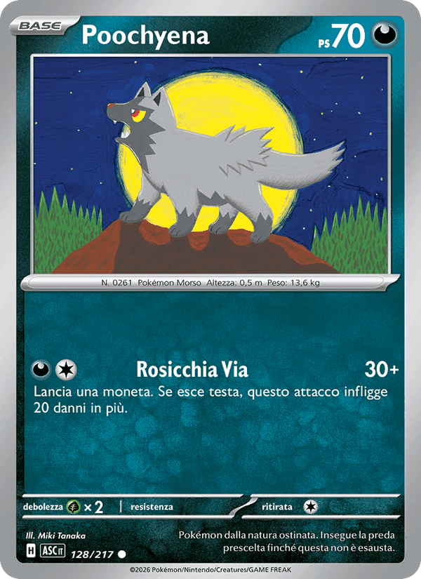 Poochyena, carta 128 di Ascesa Eroica