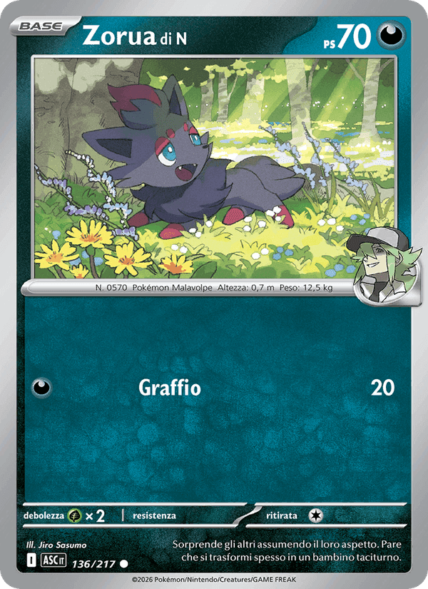 Zorua di N, card 136 from Ascesa Eroica