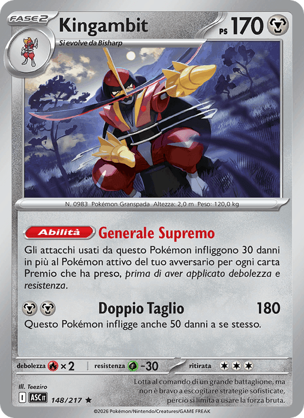 Kingambit, card 148 from Ascesa Eroica