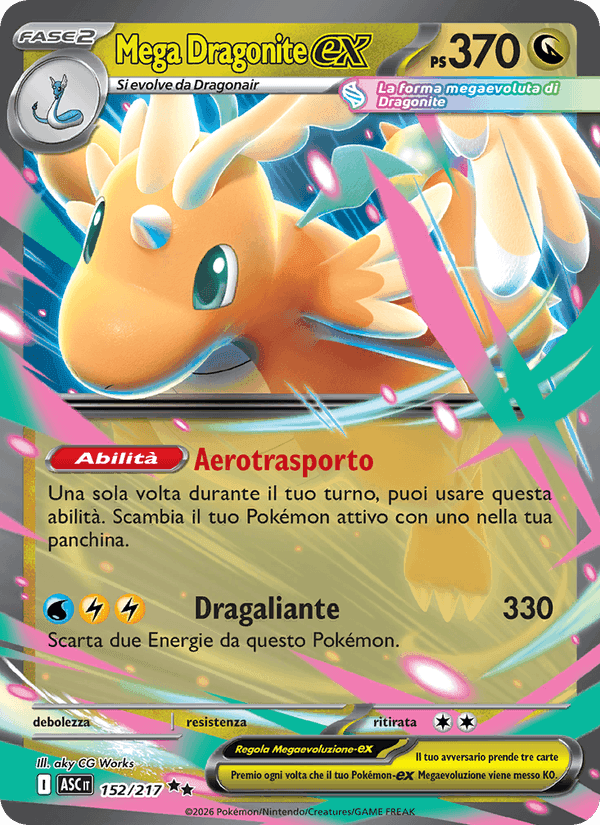 Mega Dragonite-ex, carta 152 di Ascesa Eroica
