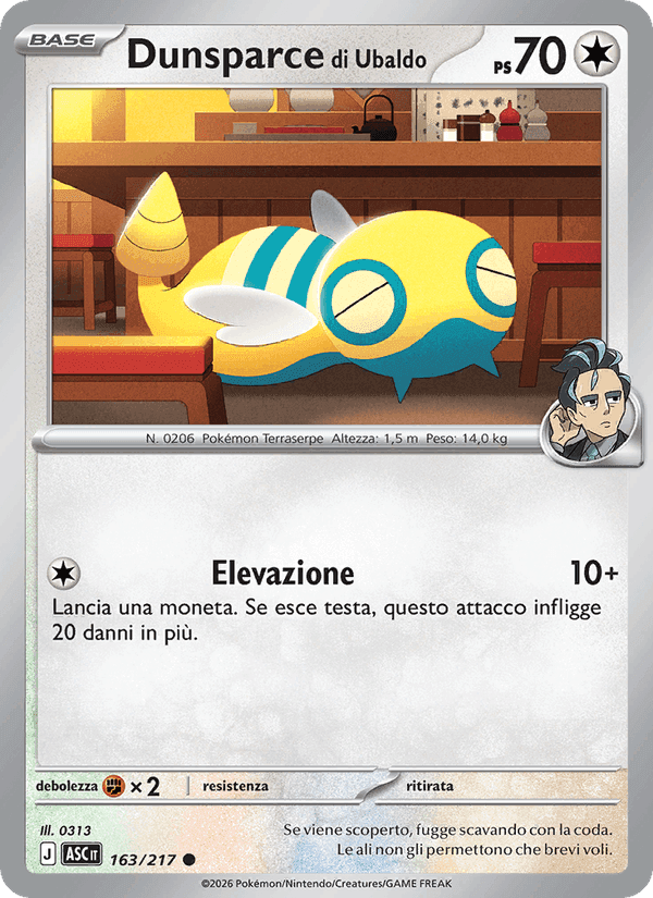 Dunsparce di Ubaldo, carta 163 di Ascesa Eroica