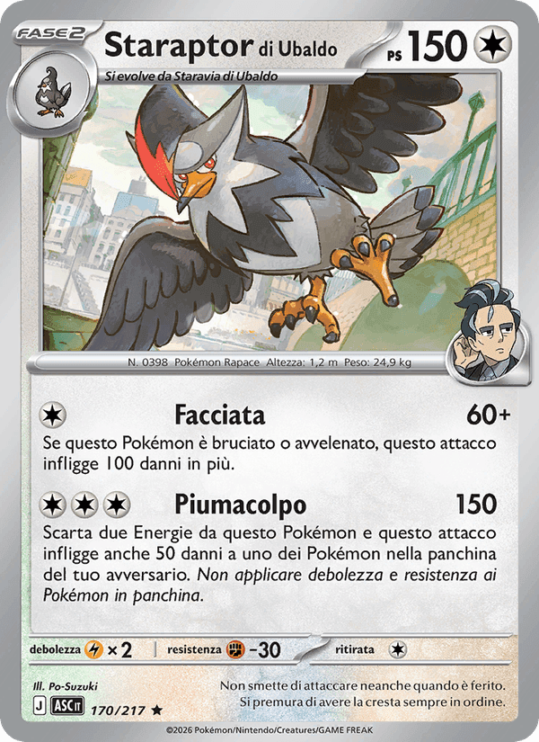 Staraptor di Ubaldo, carta 170 di Ascesa Eroica