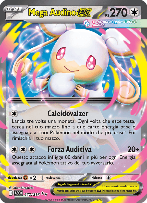 Mega Audino-ex, card 172 from Ascesa Eroica