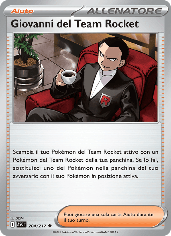Giovanni del Team Rocket, card 204 from Ascesa Eroica