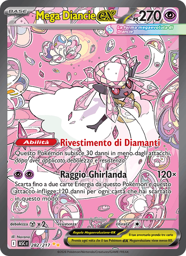 Mega Diancie-ex, carta 282 di Ascesa Eroica