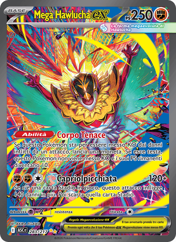 Mega Hawlucha-ex, carta 283 di Ascesa Eroica
