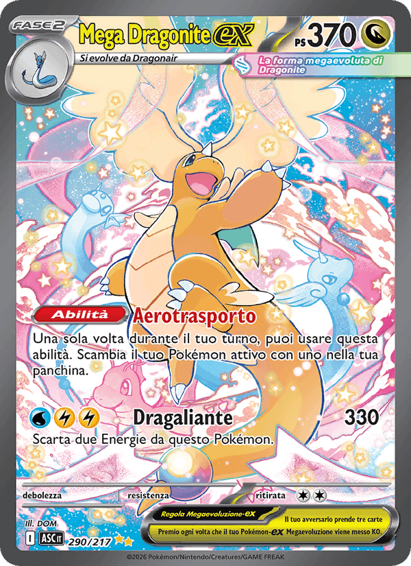 Mega Dragonite-ex, carta 290 di Ascesa Eroica