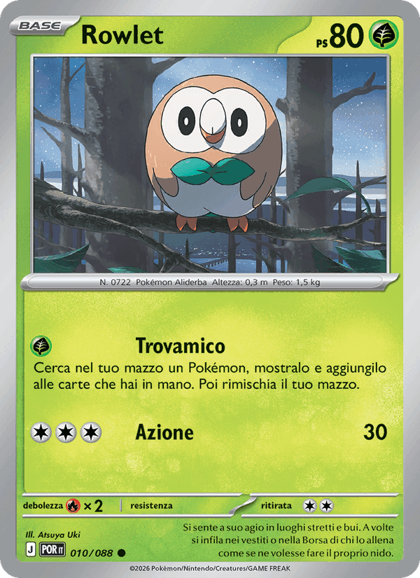 Rowlet, carte 010 de Equilibrio Perfetto