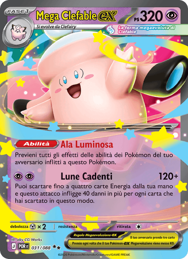 Mega Clefable-ex, carta 031 di Equilibrio Perfetto