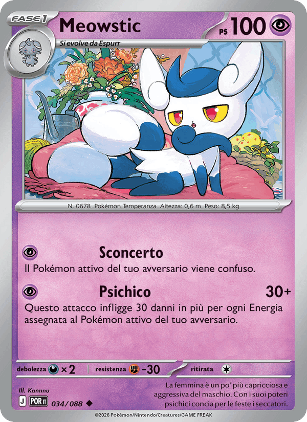 Meowstic, carta 034 di Equilibrio Perfetto