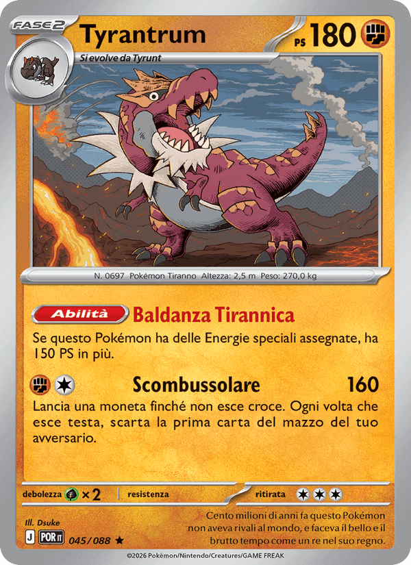 Tyrantrum, carta 045 di Equilibrio Perfetto