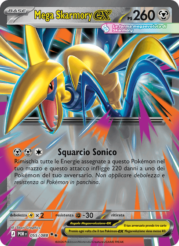 Mega Skarmory-ex, carte 055 de Equilibrio Perfetto