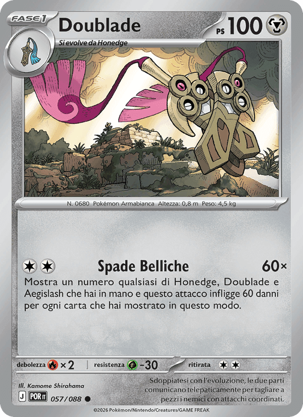 Doublade, carta 057 di Equilibrio Perfetto