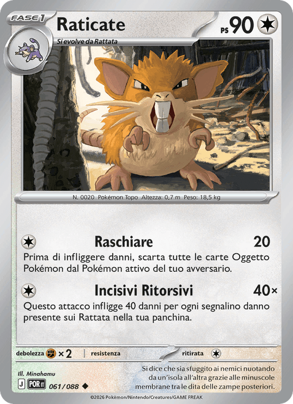 Raticate, carta 061 di Equilibrio Perfetto