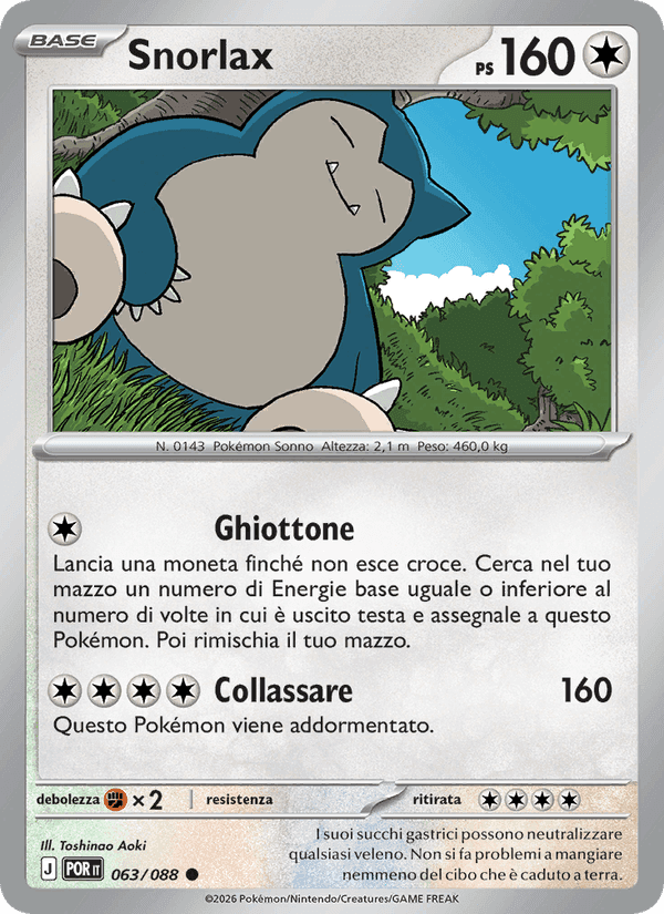 Snorlax, carta 063 di Equilibrio Perfetto