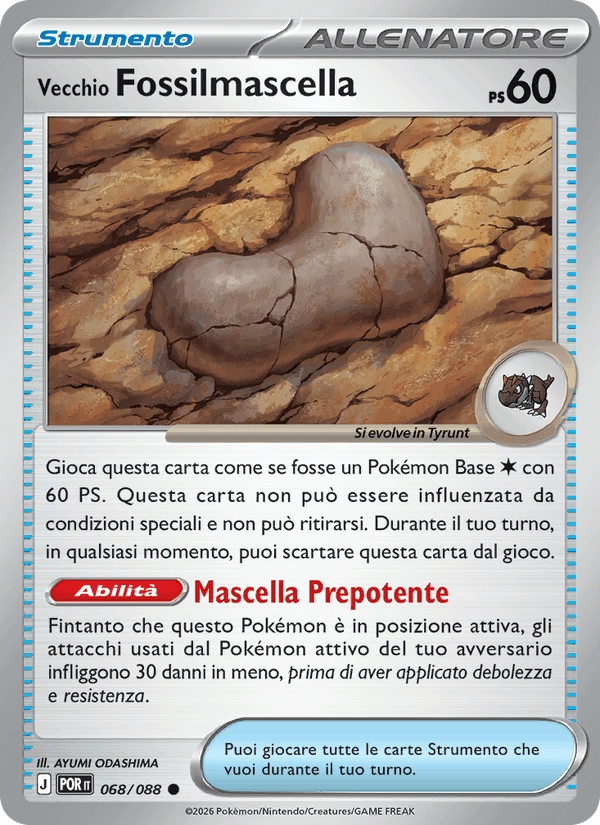 Vecchio Fossilmascella, carta 068 di Equilibrio Perfetto