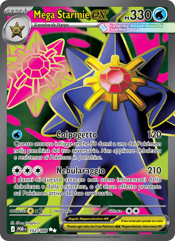 Mega Starmie-ex, carta 102 di Equilibrio Perfetto