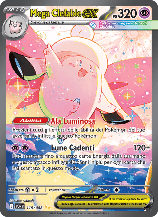 Mega Clefable-ex, carta 119 di Equilibrio Perfetto