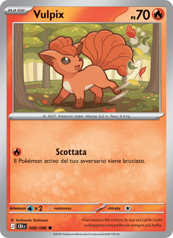 Vulpix, carta 008 di Caos Nascente