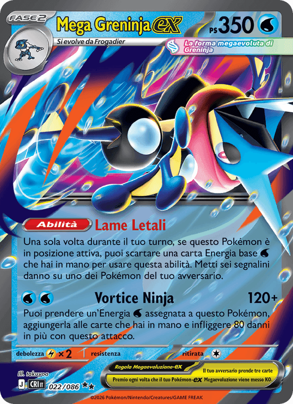 Mega Greninja-ex, carta 022 di Caos Nascente