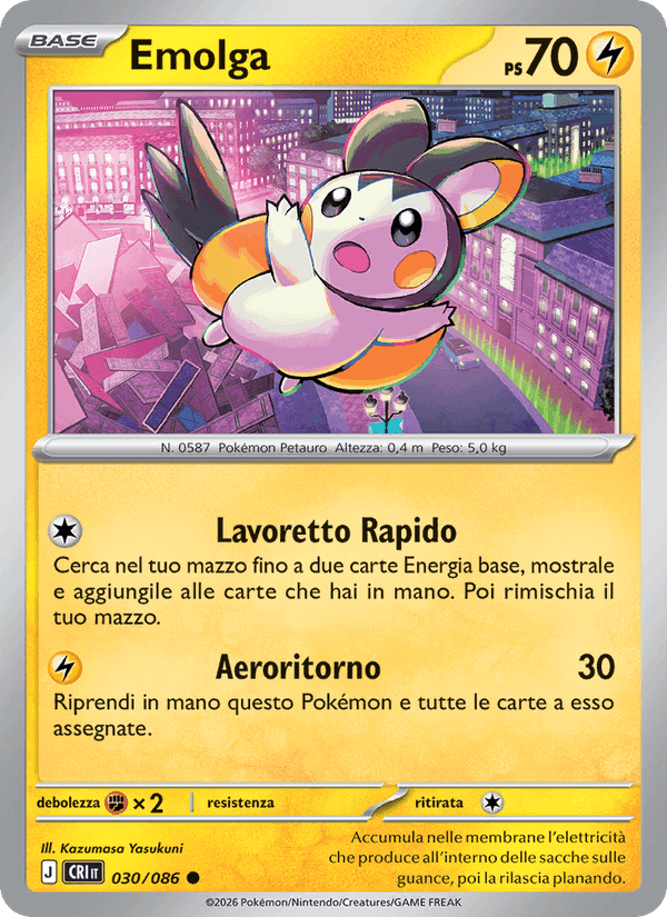 Emolga, carta 030 di Caos Nascente