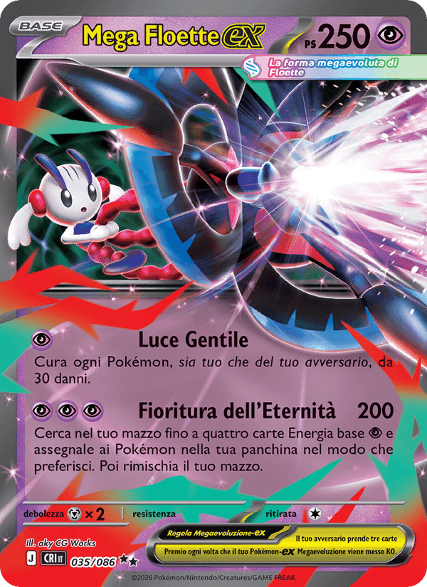 Mega Floette-ex, carta 035 di Caos Nascente