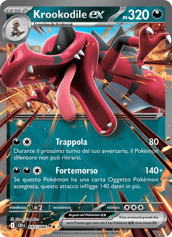 Krookodile-ex, carta 055 di Caos Nascente