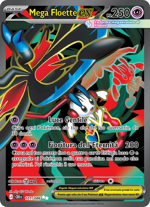 Mega Floette-ex, carta 101 di Caos Nascente