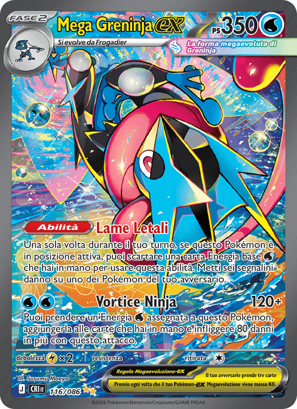 Mega Greninja-ex, carta 116 di Caos Nascente