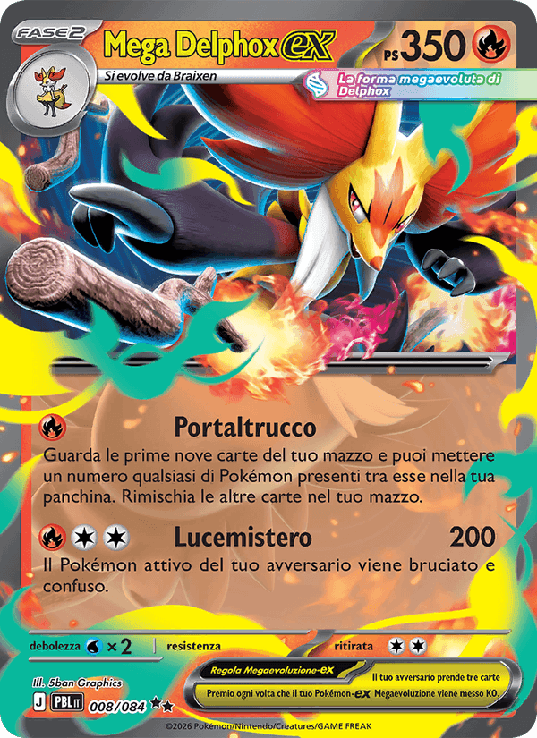 Mega Delphox-ex, carte 008 de Buio Pesto