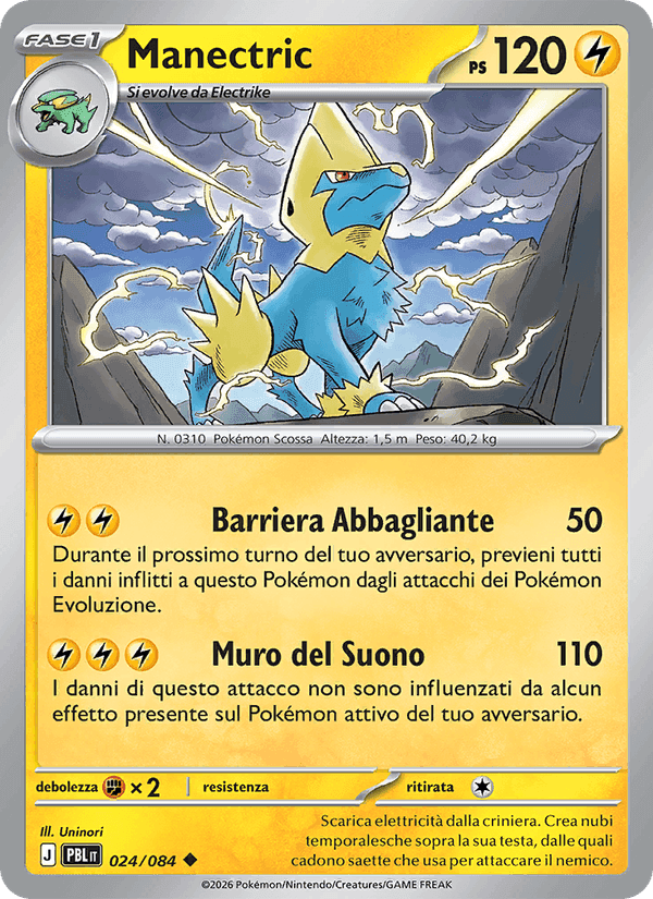 Manectric, carta 024 di Buio Pesto