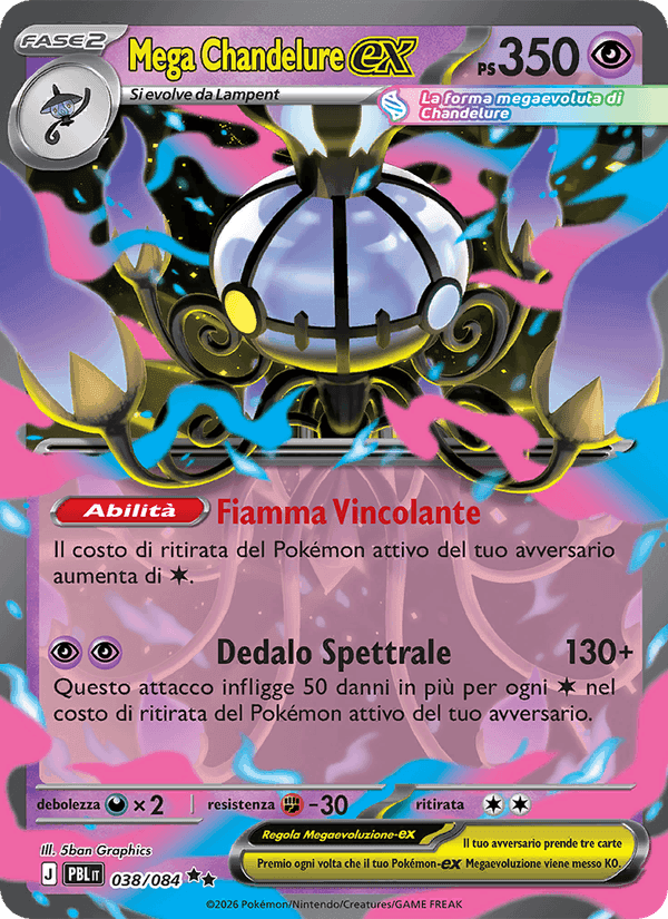Mega Chandelure-ex, card 038 from Buio Pesto