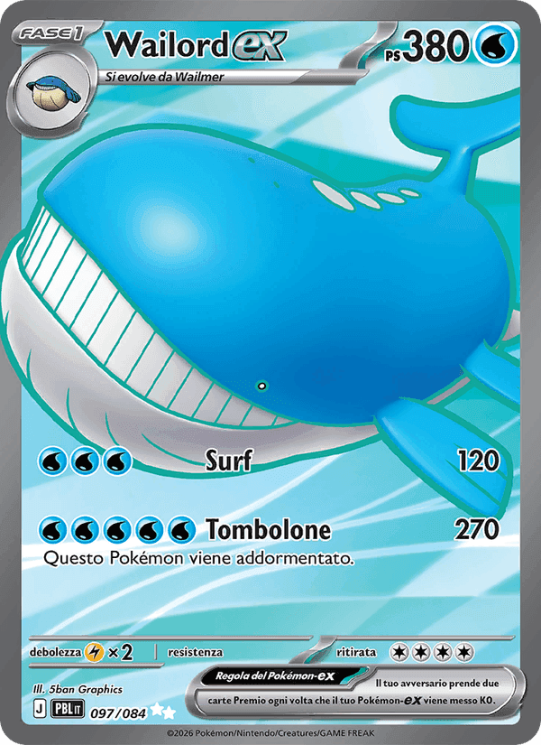 Wailord-ex, carta 097 di Buio Pesto